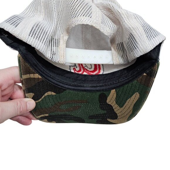Atlanta Braves Camo Mesh Snapback Hat‎ Embroidered Red "A" Lettering Trucker - Picture 2 of 10